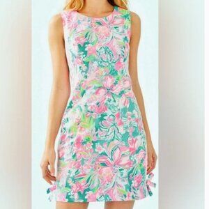 Lilly Pulitzer Mila Stretch Cotton Shift Dress Hot On The Scene size 14 NWOT